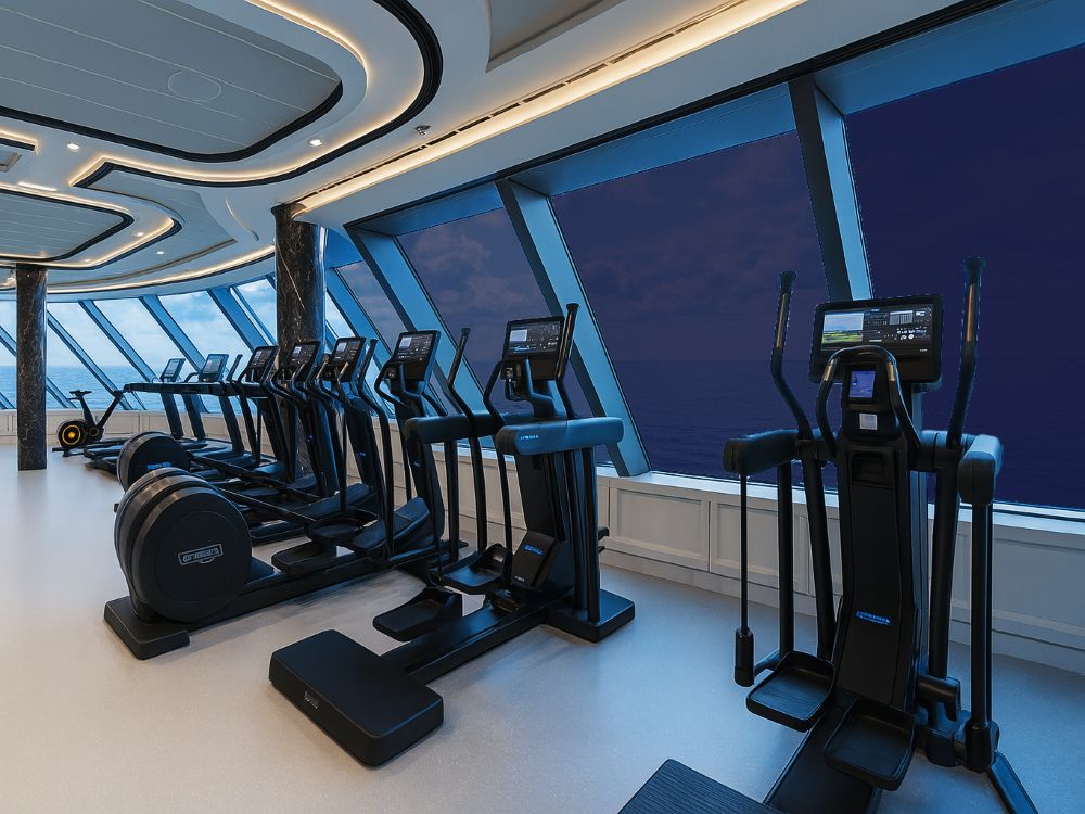 Gemeinschaftsbereiche auf Schiffen, Panorama-Fitnessbereiche und VIP-Salons